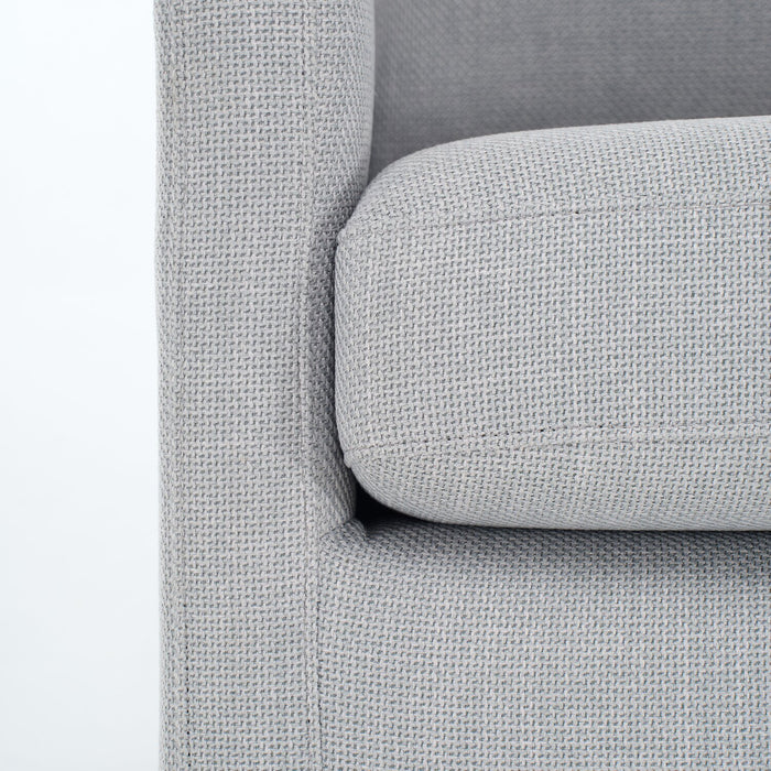 Fauteuil d’appoint à oreilles coulissant et pivotant Ellie de 29 po en tissu d’apparence lin avec accoudoirs en retrait - gris