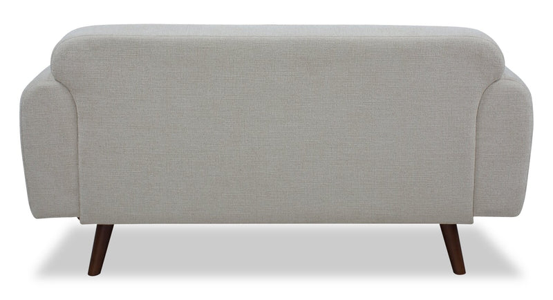 Causeuse Sadie de 63 po en tissu avec pattes en hévéa - beige