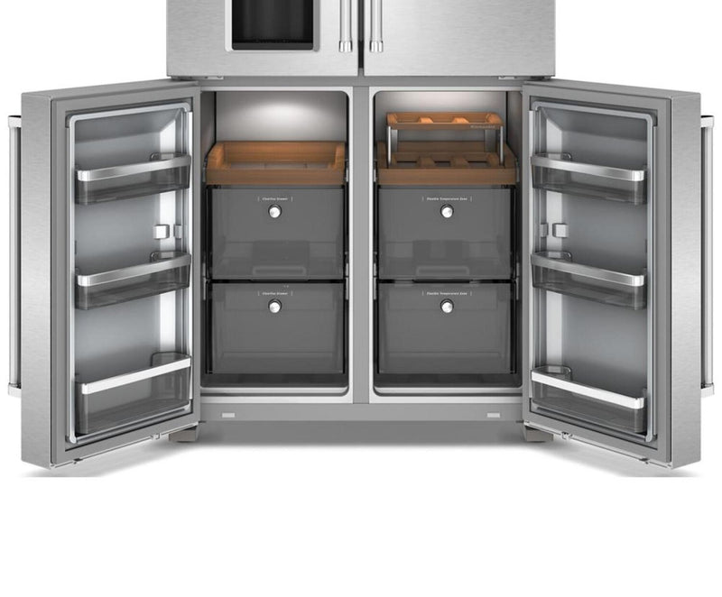Réfrigérateur à 4 portes KitchenAid de 36 po et de 19,4 pi3 de profondeur comptoir - acier inoxydable - KRQC736RPS
