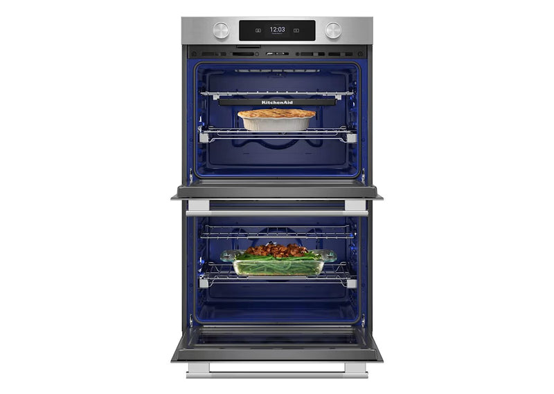 Four mural double intelligent électrique KitchenAid de 30 po avec caméra de cuisson intelligente - acier inoxydable PrintShieldMC - KOED930SPS