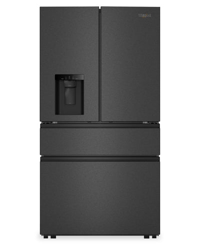 Whirlpool 36” 29 Cu. Ft. French Door Refrigerator - Fingerprint Resistant Black Stainless Steel - WRMF3536SV | Réfrigérateur Whirlpool de 29 pi3 et de 36 po à portes françaises - acier inoxydable noir résistant aux traces de doigts - WRMF3536SV