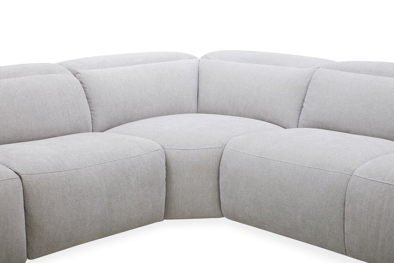 Sofa sectionnel de gauche à inclinaison électrique Presidio 6 pièces - poudre