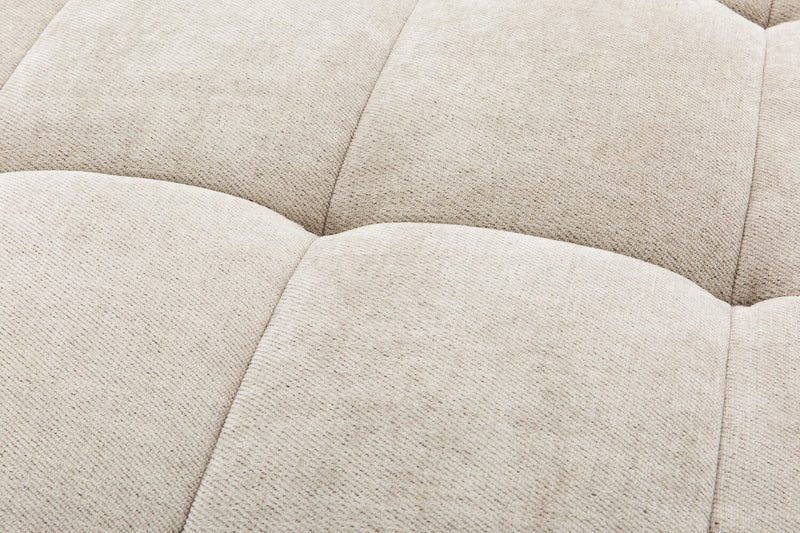 Sofa sectionnel modulaire Oaklyn 4 pièces en tissu avec pouf et coussins de siège capitonnés - beige