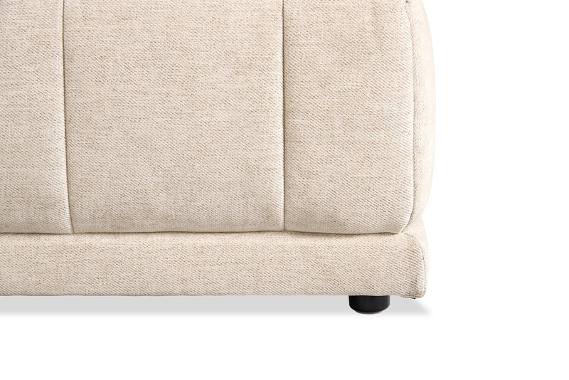 Sofa sectionnel modulaire sans accoudoirs Oaklyn de Kort & Co. 5 pièces en tissu avec coussins de siège capitonnés - beige