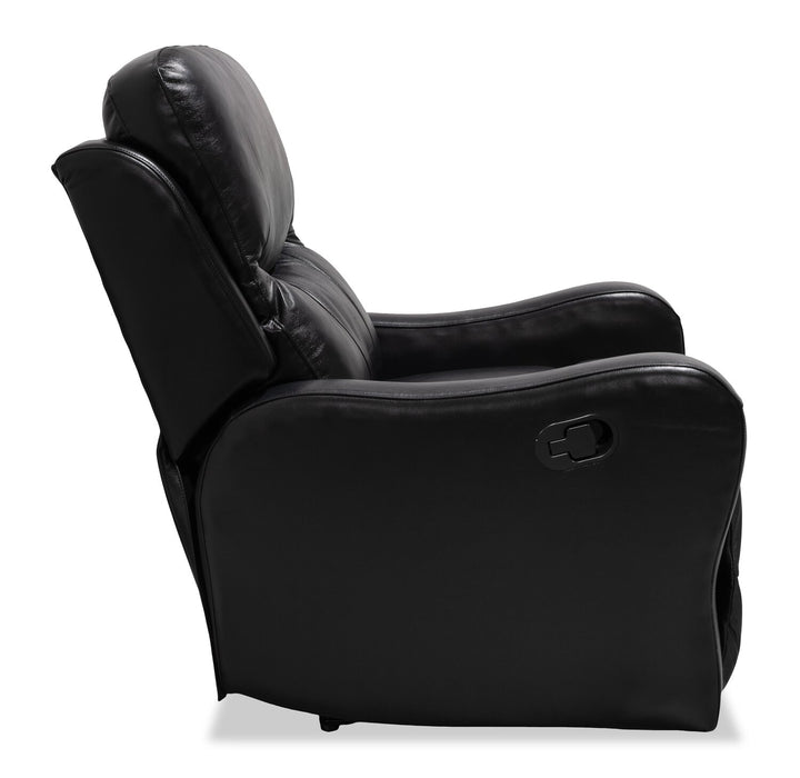 Fauteuil pivotant, coulissant et inclinable Elli 32 po de en similicuir - noir