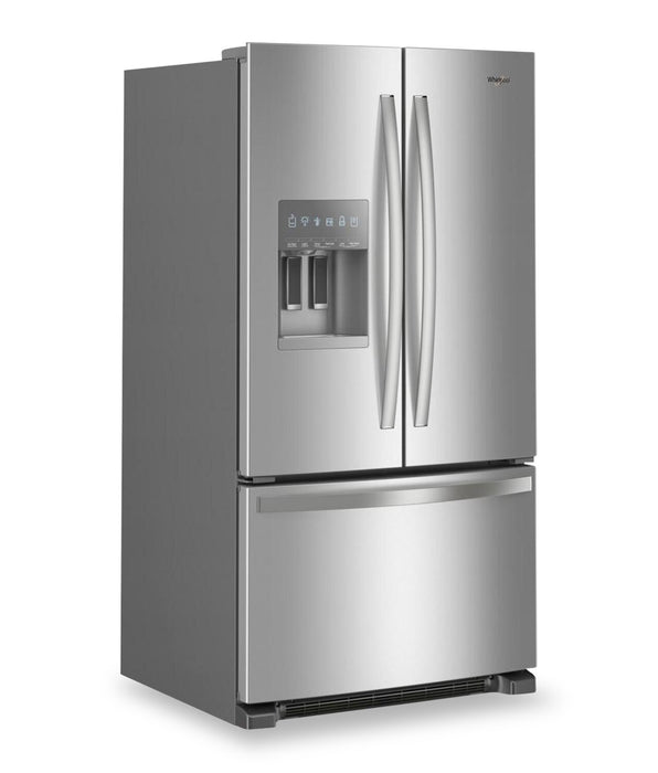 Réfrigérateur Whirlpool de 36 po et de 25 pi³ à portes françaises avec distributeur d’eau et de glaçons - WRFF3436RZ