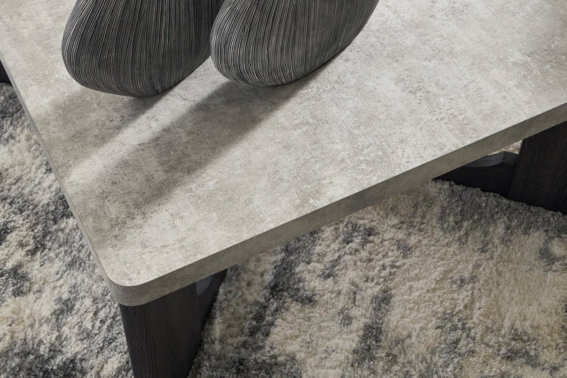 Ensemble de 3 tables modernes Sherman de 35,5 po, table à café et 2 tables de bout - gris