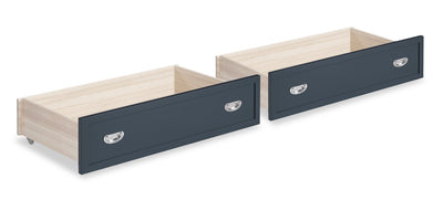 Quinn Trundle Drawers for Bed or Bunk, Set of 2 - Blue | Ensemble 2 tiroirs gigognes Quinn pour lit ou lits superposés - bleu