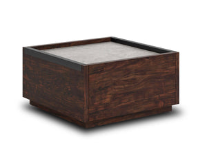 Table à café moderne Benson de 31 po avec rangement - brun foncé et grise