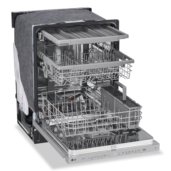 Lave-vaisselle encastré LG à 48 dBA de 24 po avec commandes sur le dessus et QuadWashMC - acier inoxydable Smudge-ProofMD - LDPN454HT