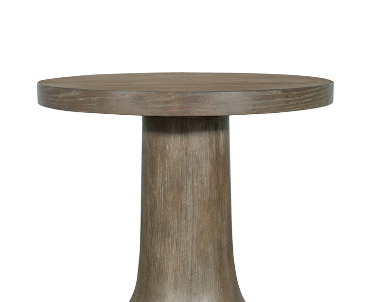 Table de bout moderne ronde Eldon de 20 po en bois massif - marsouin