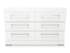Commode de chambre à coucher Riley de 49 po (L) x 31 po (H) à 6 tiroirs, fabriquée au Canada - blanche