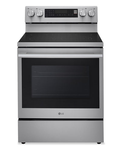 LG 6.3 Cu. Ft. Smart Electric Range with Air Fry - Fingerprint Resistant Stainless Steel - LREN6325XE | Cuisinière intelligente électrique LG de 6,3 pi³ avec friture à air - acier inoxydable résistant aux traces de doigts - LREN6325XE