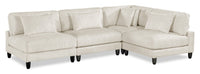  Sofa sectionnel modulaire sans accoudoirs Lounge 4 pièces en chenille - beige