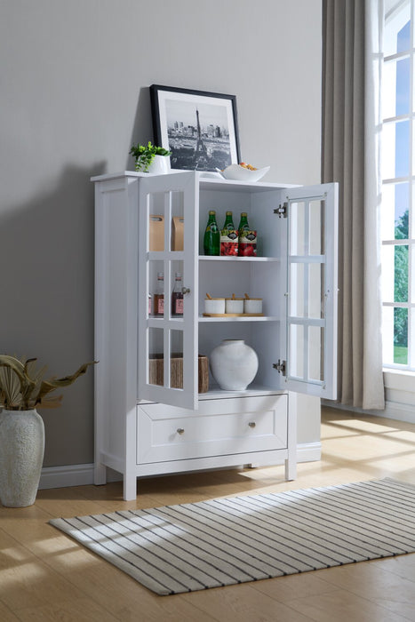 Armoire de rangement décorative Tessa de 31,5 po - blanche 