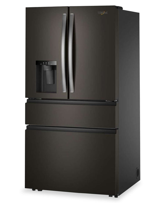 Réfrigérateur Whirlpool de 29 pi3 et de 36 po à portes françaises - acier inoxydable noir résistant aux traces de doigts - WRMF3636SV