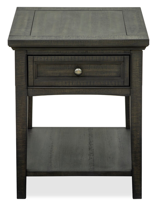 Table de bout traditionnelle Hanson de 20 po en pin - graphite