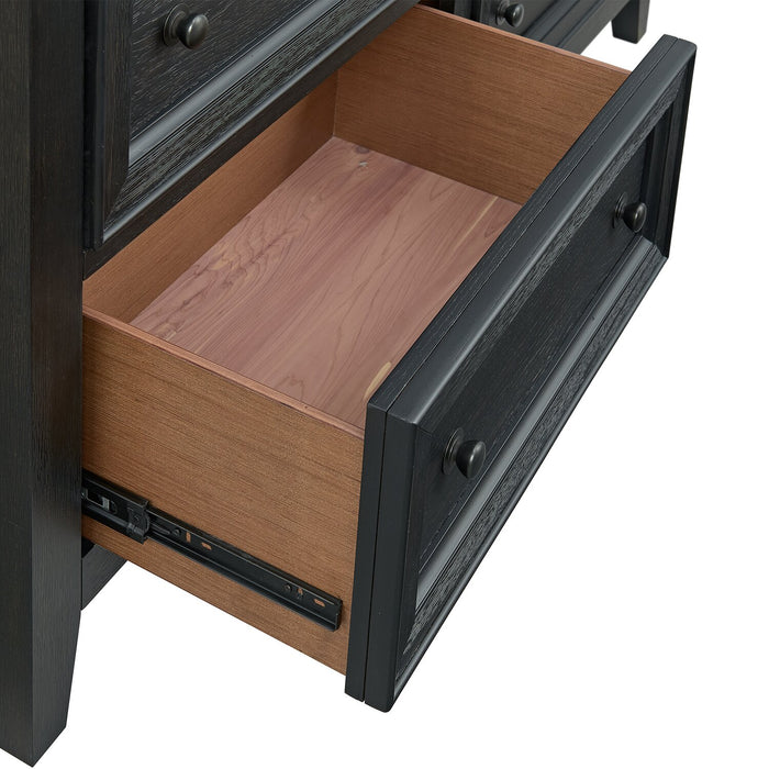 Commode Casa de 54 po (l) x 44 po (H) à 8 tiroirs en bois pour la chambre à coucher - noire