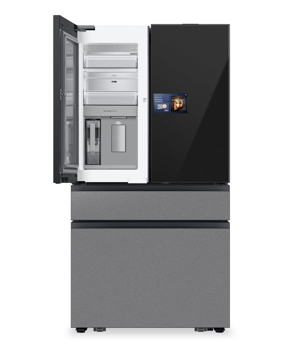 Réfrigérateur BESPOKE Samsung de 29 pi³ et de 36 po à portes françaises avec écran AI Home - RF90F29BECRAA
