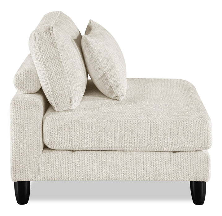Fauteuil sans accoudoirs modulaire Lounge de 40 po en tissu chenille - beige