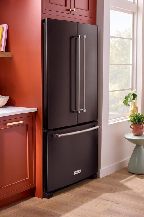 Réfrigérateur KitchenAid de 36 po et de 20 pi3 de profondeur comptoir à portes françaises - acier inoxydable noir - KRFC136RBS