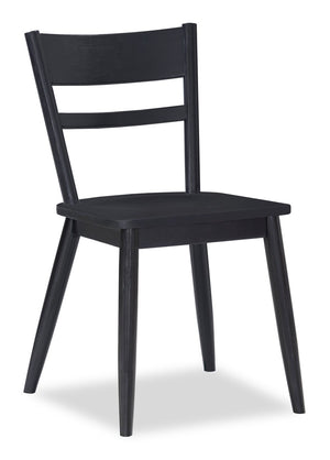 Chaise de salle à manger Remi avec dossier en échelle courbé - noire
