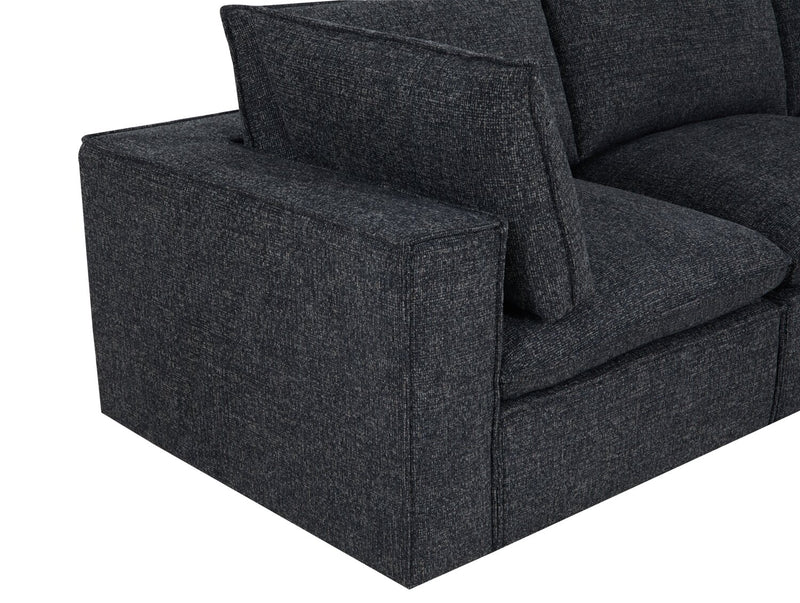 Sofa sectionnel modulaire Fusion 8 pièces en tissu de chenille gris anthracite avec coussins de dossier amovibles en duvet et plumes