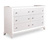 Commode somptueuse Halo de 58 po (l) x 35 po (H) à 6 tiroirs avec éclairage à DEL pour la chambre à coucher - blanche