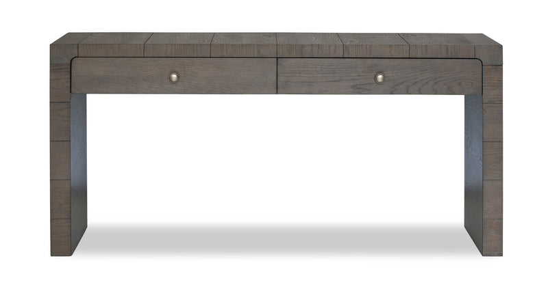 Table de salon moderne Avalon de 60 po en bois massif avec rangement - brune