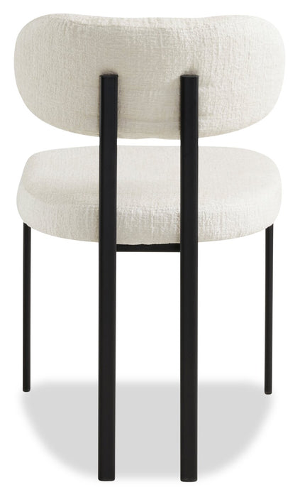 Chaise de salle à manger Rio en tissu de polyester et en métal - taupe