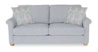 Sofa contemporain Finesse de 81 po en tissu de chenille - gris chiné