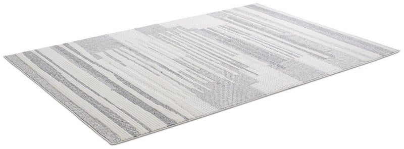 Carpette Rhodes grise à motif à carreaux - 5 pi 3 po x 7 pi 7 po