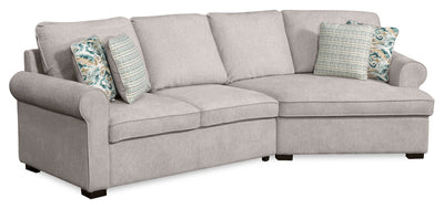 Scott Living Haven 2-Piece Right-Facing Chenille Fabric Cuddler Sectional - Grey | Sofa sectionnel enveloppant de droite Haven de Scott Living 2 pièces en tissu de chenille - gris