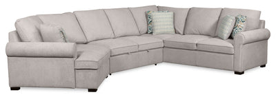 Scott Living Haven 3-Piece Left-Facing Chenille Fabric Cuddler Sleeper Sectional - Grey | Sofa-lit sectionnel enveloppant de gauche Haven de Scott Living 3 pièces en tissu de chenille - gris