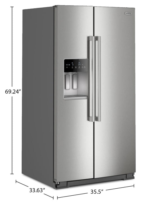 Réfrigérateur Maytag de 28.7 pi³ et de 36 po à compartiments juxtaposés - acier inoxydable résistant aux traces de doigts - MRSF6636RZ