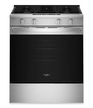Cuisinière à gaz intelligente Whirlpool de 30 po, 5,0 pi³ avec cuisson à air – acier inoxydable résistant aux traces de doigts – WSGS4530TZ