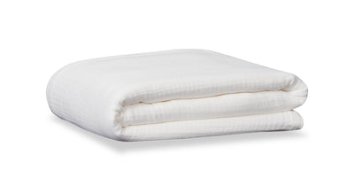 Veranda & Grove 4-Layer Queen Cotton Blanket - White | Couverture Veranda & Grove en coton à 4 couches pour grand lit - blanche