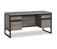  Bureau d’ordinateur Percy de 60 po de qualité commerciale à 4 tiroirs - gris