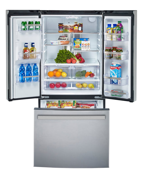 Réfrigérateur GE de 17,5 pi³ et de 33 po de profondeur comptoir à portes françaises - acier inoxydable - PYE18HYRCFS