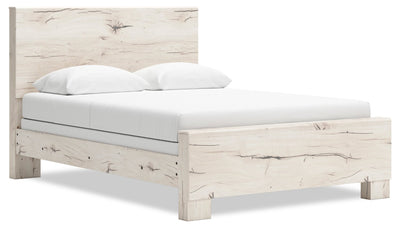 Derekson Panel Bed with Headboard & Frame, Rustic White - Queen Size | Lit à panneaux Derekson avec tête de lit et cadre de lit, blanc rustique - format grand lit