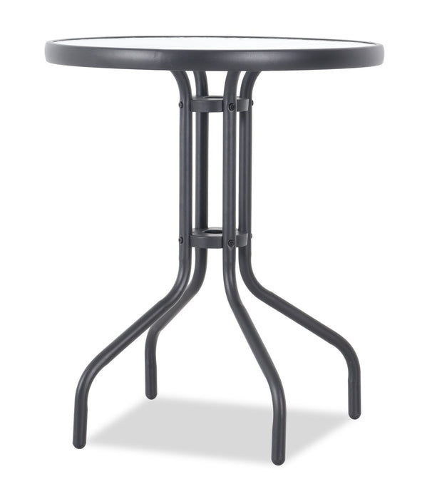 Table bistro Paris pour la terrasse à l’extérieur - dessus de table rond en verre, armature en acier doté d’un revêtement en poudre - noire