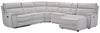 Sofa sectionnel de droite à inclinaison électrique Newport de Cindy Crawford Home 6 pièces en suédine - gris