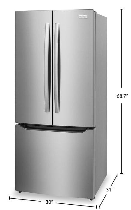 Réfrigérateur Frigidaire Gallery de 20 pi³ et de 30 po de profondeur standard à portes françaises - acier inoxydable Smudge-ProofMD - GRFN2023AF