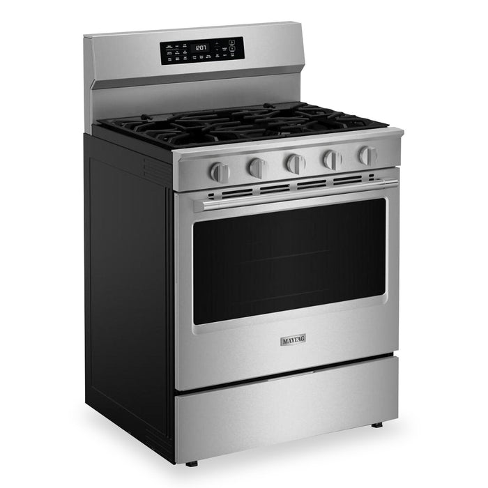 Cuisinière à gaz Maytag de 5 pi³ et de 30 po avec friture à air sans préchauffage - acier inoxydable résistant aux traces de doigts - MFGS7030SZ
