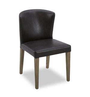 Chaise de salle à manger Arlo en tissu de cuir végétalien - brun bison