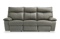  Sofa à inclinaison électrique Matteo de 88 po en cuir véritable - gris Aviarah