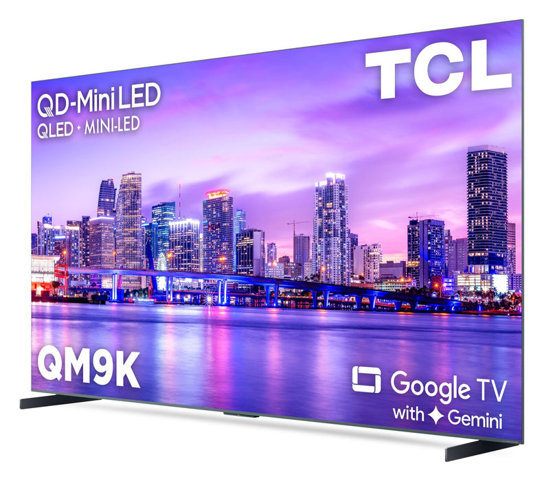 Téléviseur intelligent QLED Mini DEL QD TCL QM9K UHD 4K de 98 po avec Google TV (98QM9K)