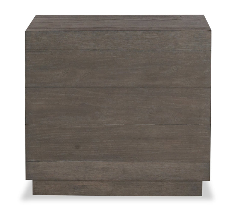 Table de fauteuil moderne Avalon de 16 po en bois massif avec tablette - brune