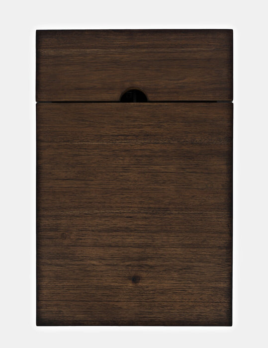 Table de fauteuil Branson de 16 po avec rangement, tablette et port USB - brun foncé