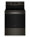 Cuisinière électrique Whirlpool de 5,3 pi3 avec cuisson à air – noir sur acier inoxydable - YWFES5730SV